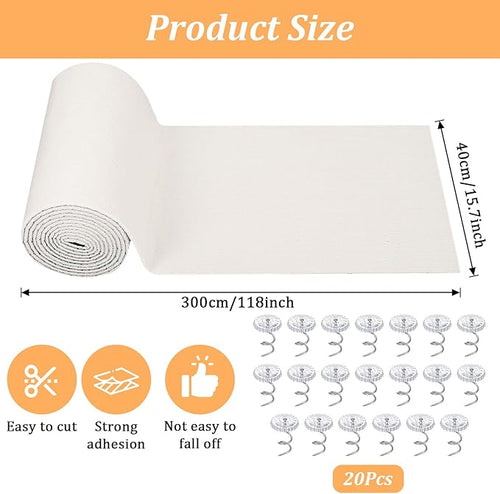 118" x 15.7" Extra Large Self-Adhesive Trimmable Cat Scratching Mat DIY Cat Scratch Furniture Protector with 20 Screws for Couch, Wall, and Indoor Furniture