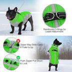 Warm Dog Coats For Large Dogs, Waterproof Dog Jacket With Harness, Zipper Clousure, Fleece Lining, Turtleneck, For Cold Weather Outdoor Walks, Pet Snowsuit For Beagle, Cocker Spaniel, Corgi- XL