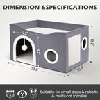 Heeyoo Cat House for Indoor Cats - Large Cat Bed Cave with Fluffy Ball and Scratch Pad, Foldable Cats Houses & Condos, Cat Hideaway, Covered Kitty Bed for Multi Small Large Kitty, 23.8x15.9x13.2 Inch