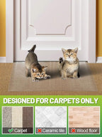 9.18Ft(L) Carpet Protector for Pets - Anti-Slip Cat Carpet Protector, Scratch Resistant Pets Scratch Stopper, Easy to Cut Floor Runner Under Doorway to Prevent Tearing