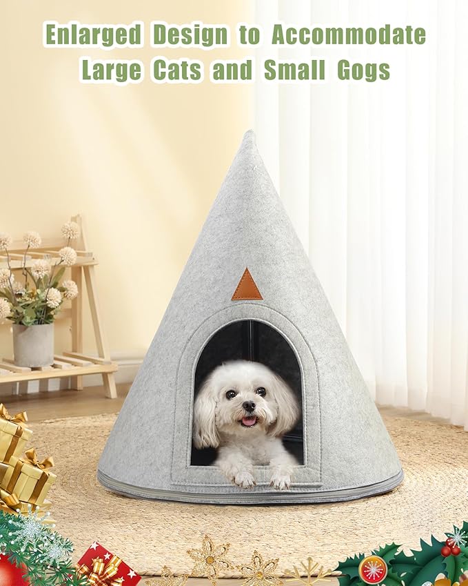 Christmas Clearance DIY Cat Tree with Cat Beds & Cave, Felt Nest, Indoor Cat House - 20 x 24 Inches