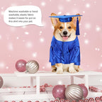 Dog Graduation Cap and Gown, Dogs Cats Graduation Holiday Halloween Costume Accessory(Blue,Medium)