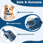 Small No Shock Dog Training Collar for Small Dogs 5-15lbs, Strong Vibrating Dog Collar Beep and Vibrate Only, Safe Lock Waterproof Rechargeable Vibration Collars for Dogs-No Prongs,Blue