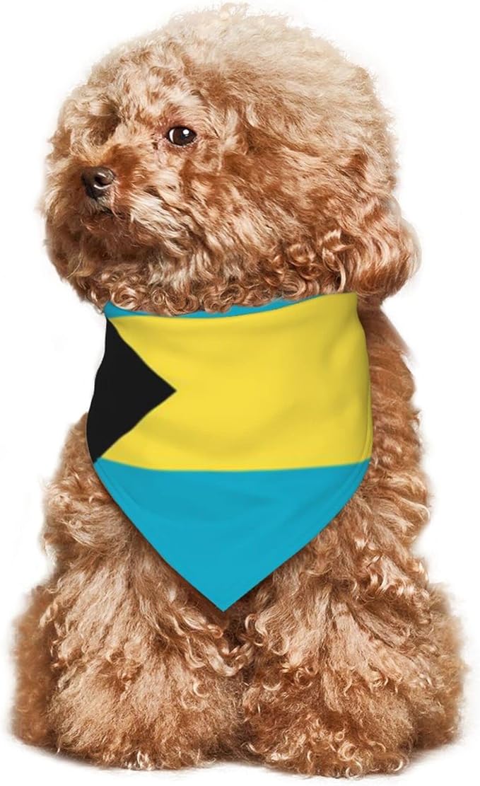 Dog Bandanas Bahamas Flag Pet Bandana Scarf Triangle Bibs Kerchief Accessories for Dogs Cats