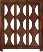 Wooden Foldable Pet Dog Safety Gate - 4 Panels Arc 20 W x 24 H- Hand Carved Solid Wood & MDF- Free Standing Portable Indoor Doorway Hall Stairs Puppy Fence -Fully Assembled- Cinnamon Brown -IRONGATE