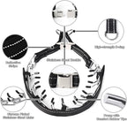 Prong Collar for Medium Dogs with Reflective Nylon Cover, Dog Pinch Collar,Dog Training Collar,High Strength Quick Release Metal Buckle,Comfort Rubber Tips (Black，3.0mm, 20-Inch)