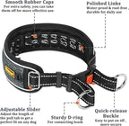 Mayerzon Martingale No Pull Collar for Large Medium Dogs Pitbull German Shepherd Rottweilers, Patented Reflective Anti Pull Dog Walking Collar with Buckle for Training Hiking, Adjustable(M, Grey)