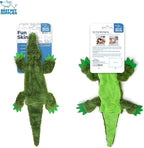 Best Pet Supplies 2-in-1 Stuffless Squeaky Dog Toys with Soft, Durable Fabric for Small, Medium, and Large Pets, No Stuffing for Indoor Play, Holds a Plastic Bottle - Alligator, Large (Pack of 3)