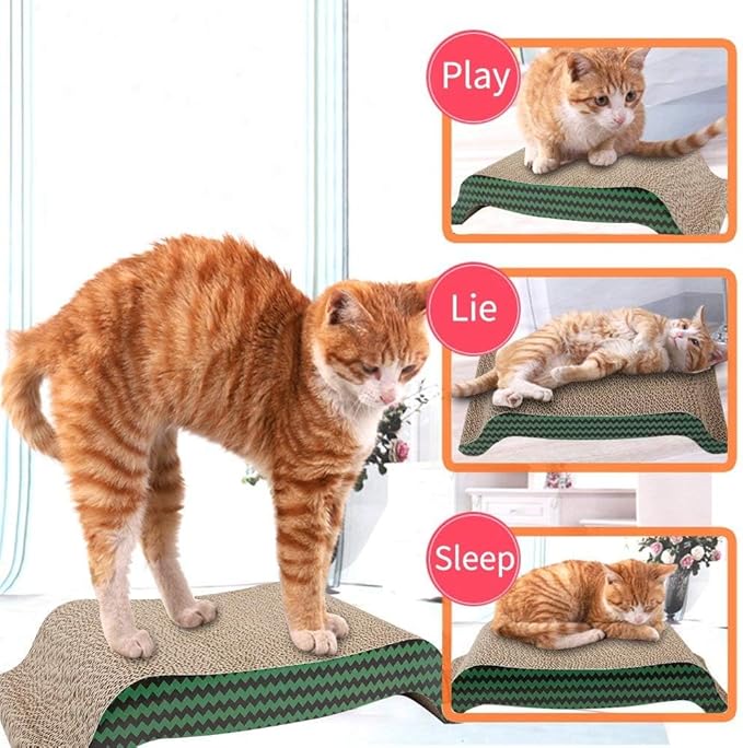 PAWISE Cat Scratcher – Reversible Cardboard Scratching Pad, Durable Cat Scratch Bowl & Bed, Interactive Scratcher for Indoor Cats & Kittens (17X8.5-1)