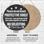 Muktoujaumai Do Not Ring Bell Sign, No Soliciting Round Hanging Sign Decor, Wall Decorations Wood Sign for Home, Yard, Front Door, Gift for Dog Lover Mom Dad, Please Do Not Knock
