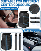 Center Console Dog Car Seat, Pet Car Seat, Armrest Middle Console Booster Travel Carrier for Small Dogs and Cats(Black Leather)
