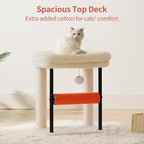 Hey-brother Cat Tree, Cat Scratching Posts with Bed, Sturdy Tower with Fully Sisal-Wrapped Columns and Plush Toy Ball for Indoor Kittens, 18.9 inches, Beige MPJ010SM