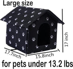 Cat Houses for Outdoor Cats Outdoor Houses for Feral Cats House with Weatherproof Canvas Roof Stray Shelter (Large cat Houses, Black pet House)