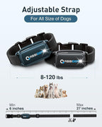 ABBIDOT Shock Collar for Dogs, 3300 FT Dog Training Collar with Remote, IPX7 Waterproof with 4 Training Modes, Rechargeable E-Collar for All Breeds (15-120 lbs) (Navy Blue, 2 Collars)