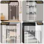 Snagle Paw Extra Tall Cat Gate with Acrylic Top Panel，30-40.6" Wide Adjustable Pet Gates, Pressure Mounted, No-Drill Easy Install,Tall Cat Gate for Doorways,Stairs,Kitchen 77",White