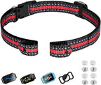 Aikko Reflective Collar Replacement Strap, Durable Nylon Universal Shock Collar for Dog, Adjustable GPS Replacement Belt for Small Medium Large Dog with Heavy-Duty Buckle, Red