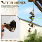 2 Pack Witch Bells Protection for Door Knob Outdoor Bells Hanging Wind Chimes Witchy Things Clear Negative Energy Witch Bells Set Wiccan Bell Witchy Gifts(Classic)