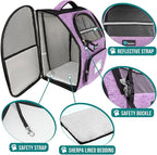PetAmi Dog Backpack Carrier for Small Large Cat, Pet, Puppy, Ventilated Pet Hiking Backpack Travel Bag, Airline Approved Cat Backpack Carrier, Camping Biking Dog Bag Up to 18lbs Pet, Purple