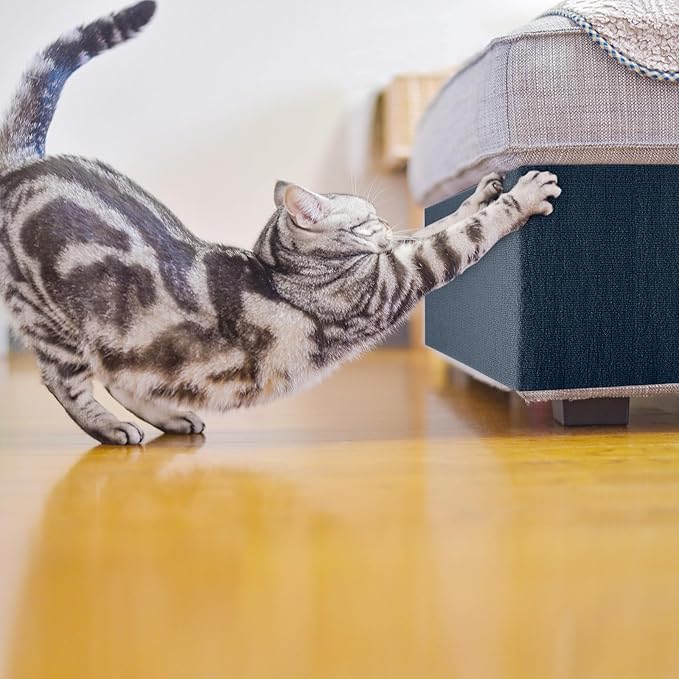 Cat Scratch Furniture Protector Couch Protector from cat Claws Self-Adhesive Carpet remnants Scratching Mat Trimmable DIY Climbing Covering Posts 39.3" x 15.8" Grey