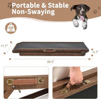 SLSY Dog Ramp for Bed, Couch & Car, Foldable Pet Ramp for Small Dogs and Cats, 4 Adjustable Heights 13.7''–19.6", Portable Stable Wooden Pet Steps with Non-Slip Pad for Sofa or Stairs