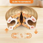 Collapsible Cats Cardboard Scratcher, Interactive Cat Toys for Indoor Cats, Scratch Pad Shape Shifting Ball Track with Bell, Magic Organ Cat Toy for Chase & Scratch Paw Easter Toys for Kitties Cat