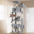 PAWZ Road Heavy Duty Cat Tree for Large Cats, 81 Inches Tall Cat Tower with 2 Perches, 2 Condos and Spacious Hammock, XL Extra Large Condo with 7 Scratching Posts for 20lb+ Adult Cats,Gray