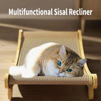 Sisal Cat Scratcher Bed for Indoor Cats Hammock for Scratching Pad Cat Chair Nartural Sisal Scratch Post for Cats Scratcher Lounge, Wooden Cat Furniture