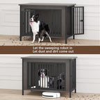 EasyCom Dog Crate Furniture for 1 or 2 Dogs, Heavy Duty Single/Double Dog Crates for Small/Medium/Large Dogs, Dog Kennel Furniture Indoor as TV Stand, Large Size 39.96" L(35-60 Pounds), Dark Grey