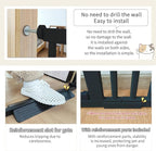 Lumizone Extra Tall Cat Gate 55.12" High Pressure Mounted Extra Wide 2025 New (17 Sizes) 1.37" Gap No Drilling Auto-Close One-Handed Operation Tall Pet Gate for Dogs(Black, 55.12" H x 34.25"-38.38" W)