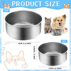 Zubebe Stainless Steel Hanging Dog Crate Bowls, Non-Spill Kennel Food Water Bowls with Screw Clamp Attach Holders, Removable Mountable Metal Cage Feeder for Pet(41 Oz,19 oz)