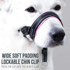 GoodBoy Dog Head Halter with Safety Strap - Stops Heavy Pulling On The Leash - Padded Headcollar for Small Medium and Large Dog Sizes - Head Collar Training Guide Included (Size 3, Pink)