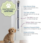 PoochieBells Dog Door Bells for Potty Training, Quick & Easy Puppy Potty Training Method Included, Handcrafted in USA with Loud, Paw-Safe Bells, Pewter Gray