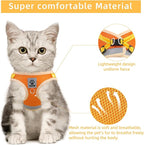 Cat & Dog Vest Harness - All Weather Mesh, Reflective Strap, Step-in Adjustable for Small Cats & Dogs (Orange, XS)
