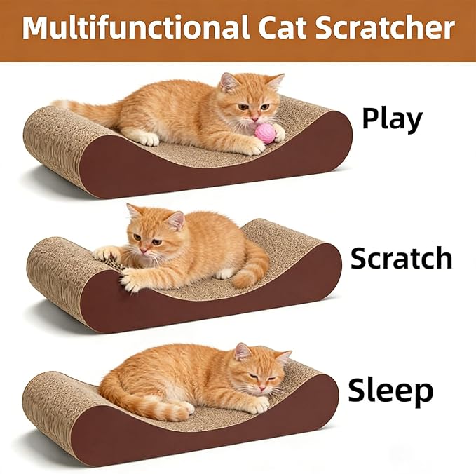 Bone Cat Scratcher Cardboard Lounge Bed, Cat Scratching Post, Durable Board Pads Prevents Furniture Damage