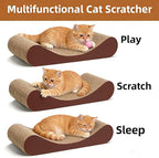 Bone Shape Cat ScratchPad,Cardboard Lounge Bed,Durable Board Pads Prevents Furniture Damage