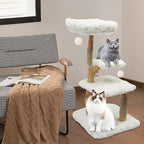 Cat Tree, L22.8*W22.8*H44.1in Cat Climbing Tower for Indoor Cats, Multi-Layer Cat Condo with 4 Jumping Platforms & Scratching Posts, Holds 15kg/33lbs