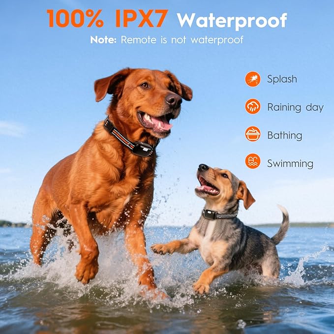 Shock Collar for Dogs 3 Dog Shock Collar with Remote Control with 4 Training Modes,Rechargeable Dog Training Collar Electric Collar for Small Medium Large Dogs (15-120Lbs) with Flash Light
