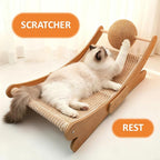 Sisal Cat Scratcher Bed for Cat Scratching Chair Hammock, Large Scratch Post Lounger Pad with Toy Ball for Indoor Cats