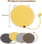 Cat Scratching Pad, Natural Cotton Rope Cat Scratch Mat, 16.9'' Round Wall & Floor Scratcher, Durable Furniture Protector for Couch, Carpet, Sofa, Eco-Friendly Cat Scratcher Pad（Yellow）