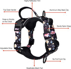 Petmolico Dog Harness for Small Dogs, Cute Harness Vest with Two Leash Clips and Soft Handle, Reflective Easy Walk Puppy Vest - Black Peach, Small