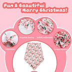 Christmas Dog Bandana–Christmas Red & Green Plaid Triangle Scarf for Small Medium Large Dogs, Soft Cotton Pet Bib for Winter & New Year, Adjustable Dog Kerchief