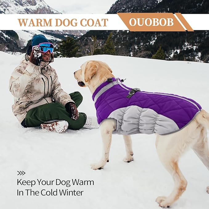 Dog Winter Jacket Cozy Reflective Waterproof Windproof Warm Pet Garment,Comfortable Cold Weather Fleece Apparel Outfits with Zipper Closure for Small Medium Large Dogs Puppy Walking,X-Small