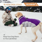 Dog Jackets for Medium Dogs,Medium Dog Coat,Warm Pet Winter Coat Zip Up Back,Waterproof Dogs Jacket with D-Ring,Pet Cold Weather Coats with Fleece Lined, Snowsuit Pug Boston Terrier,Purple,M