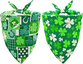 St. Patrick's Day Dog Bandanas 2PCS-Small,Irish Shamrock Design Scarves, Holiday Costumes,Pet Scarves for Boys and Girls,Dog Outfit Gifts for Small Dogs and Cats(Green)