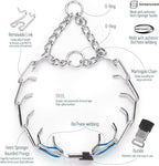 Herm Sprenger Chrome Plated Steel Dog Collar with Quick Release ClicLock Buckle O-Ring Biothane Insert Training Collar Made in Germany (Cerulean Blue, 25in x 4.0mm(Neck Size up to21-22in))