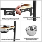 Elevated Dog Bowls with Slow Feeder - 9 Heights Adjustable Raised Dog Bowl Stand with Two 1.7L Stainless Steel Dog Food Bowls & Slow Feeder and a Nonslip Pad, Perfect for Medium Large Breed