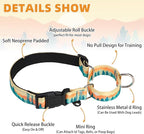 KOOLTAIL Martingale Collar for Dogs for Small Medium Large Dogs, Soft Padded Nylon No Pull Dog Collar with Buckle, Adjustable No Slip Heavy Duty Durable Puppy Training Collar for Boys Girls, Orange S