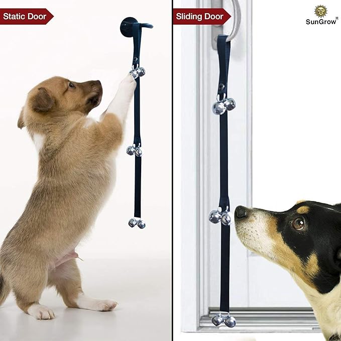 SunGrow Dog & Ferret Potty Door Bell, 34 Inches, Nylon Bells, House-Training Cat, Pot Belly Pig, Small, Medium & Large Pets, 3 Levels of Bell
