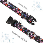 Martingale Dog Collar with Buckle Adjustable Nylon Limited Slip No Pull Training Floral Dog Collars (Black Pink Red, XLarge)
