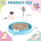 3 Pcs Cat Ball Track Toy, Include 1 Round Cat Scratcher Toy with 2 Cats Scratching Board Pad Replacement, Interactive Toys Track and Plush Mouse Toys for Indoor Cats Kitten